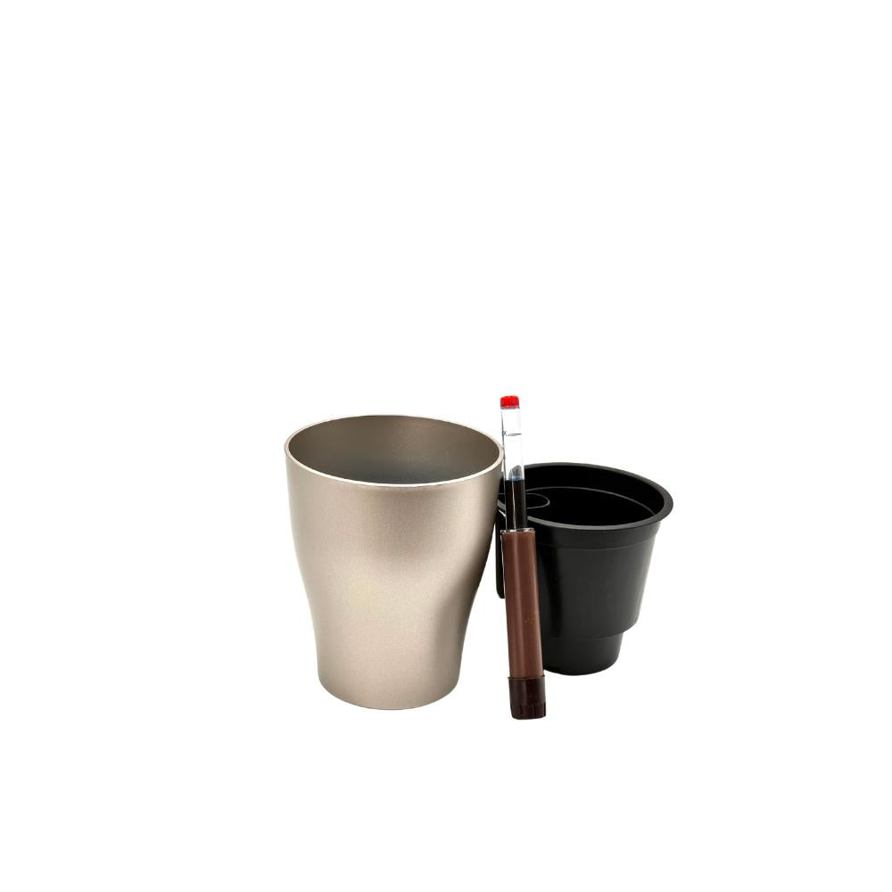 Gold GL 1011 glossy planter with inner pot and water gauge parts.