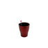 Wine red glossy self-watering flower pot with water level indicator.