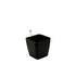 Black glossy square self-watering flower pot with built-in reservoir