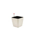 White glossy square self-watering planter pot with water level indicator