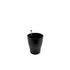 Blue matte indoor planter with green tropical houseplant and water gauge