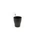 Black sandblasted self-watering planter with speckled texture – decorative houseplant pot.