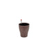 Red granite-textured self-watering flower pot with water gauge for easy plant care.
