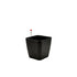 Black sandblasted self-watering flower pot with water indicator