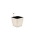 White self-watering pot with sandblasted finish and sleek design